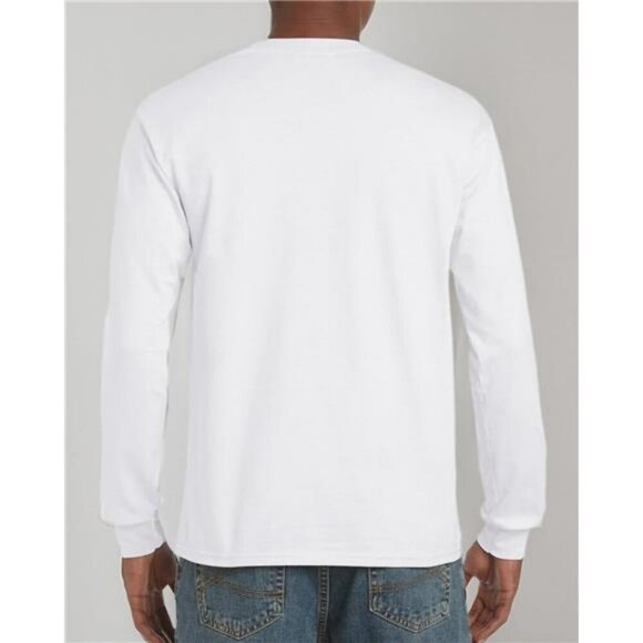 Mens Long Sleeve Cotton T Shirt Heavyweight Classic Fit Casual Work Tee - Picture 6 of 7